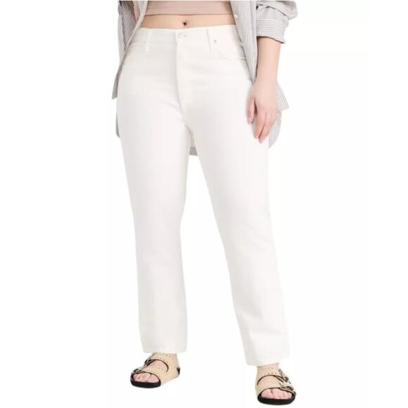 NEW CITIZENS OF HUMANITY White Charlotte High Rise Straight Leg Jeans Size 32 - Picture 1 of 11